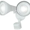 Best Deal Patriot Lighting® White Dual Head Motion Sensor Outdoor Security Flood Light