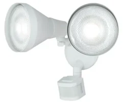Best Deal Patriot Lighting® White Dual Head Motion Sensor Outdoor Security Flood Light