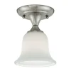 Best Deal Patriot Lighting® Paige Satin Nickel 1-Light Semi-Flush Mount Ceiling Light