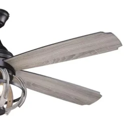 Best Deal Patriot Lighting® Elegant Home Nixie 52″ New Bronze & Distressed Wood Indoor Ceiling Fan
