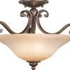 Best Deal Patriot Lighting® Monrovia Royal Bronze 3-Light Semi-Flush Mount Ceiling Light