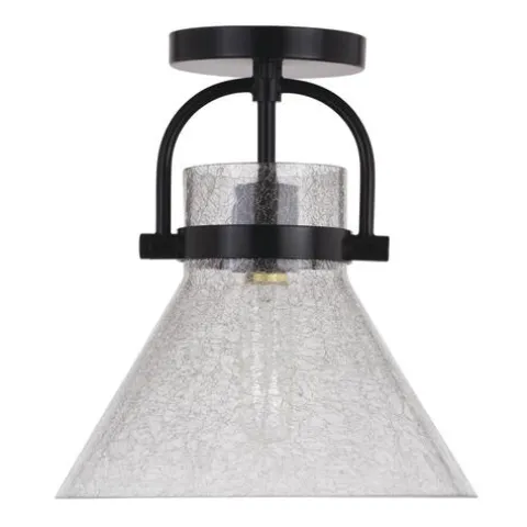 Best Deal Patriot Lighting® Renley Black 1-Light Semi-Flush Mount Ceiling Light