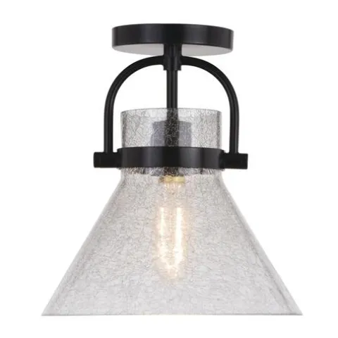 Best Deal Patriot Lighting® Renley Black 1-Light Semi-Flush Mount Ceiling Light