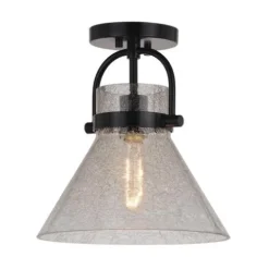 Best Deal Patriot Lighting® Renley Black 1-Light Semi-Flush Mount Ceiling Light