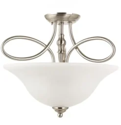 Best Deal Patriot Lighting Rianto 3-Light Diameter Brushed Nickel Convertible Pendant