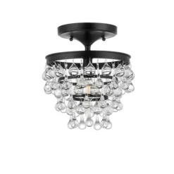 Best Deal Patriot Lighting® Margo Black 1-Light Semi-Flush Mount Ceiling Light