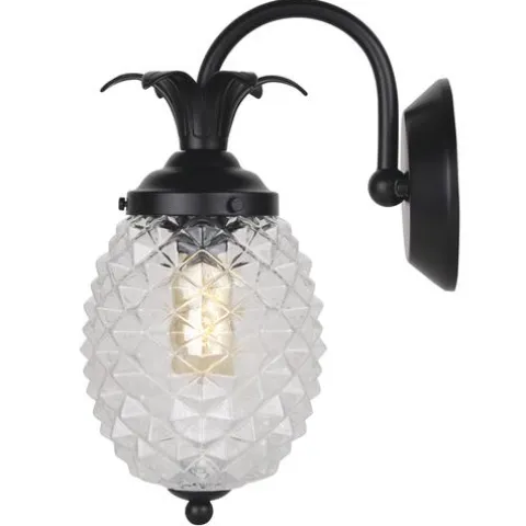 Best Deal Patriot Lighting® Pineapple Matte Black Outdoor Wall Light