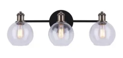Best Deal Patriot Lighting® Karris Matte Black & Gold 3-Light Vanity Light