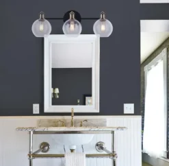 Best Deal Patriot Lighting® Karris Matte Black & Gold 3-Light Vanity Light