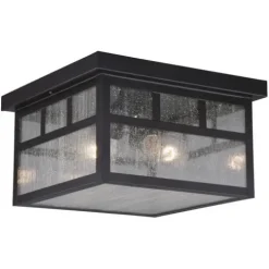 Best Deal Patriot Lighting® Mission Oil-Burnished Bronze 2-Light Outdoor Flush Mount Light