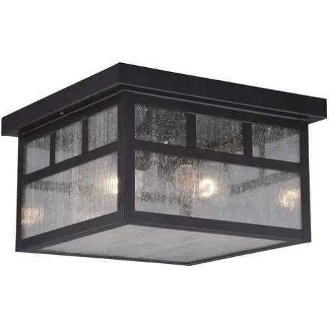 Best Deal Patriot Lighting® Mission Oil-Burnished Bronze 2-Light Outdoor Flush Mount Light