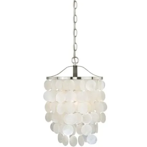 Best Pirce Patriot Lighting® Elsa Capiz Shell Satin Nickel Pendant