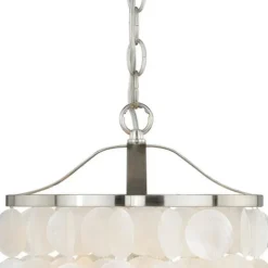 Best Pirce Patriot Lighting® Elsa Capiz Shell Satin Nickel Pendant