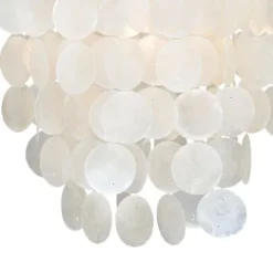 Best Pirce Patriot Lighting® Elsa Capiz Shell Satin Nickel Pendant