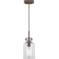 Best Pirce Patriot Lighting® Milone Rustic Bronze Mini Pendant