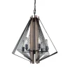 Best Pirce Patriot Lighting® Rochester 6-Light Black Iron & Brunished Oak Chandelier