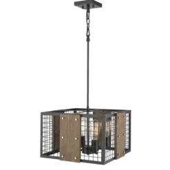 Best Pirce Patriot Lighting® Elegant Home Finn Iii Black Rustic Wood Cage Pendant