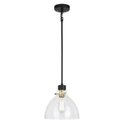 Best Pirce Patriot Lighting® Kenzie Matte Black & Gold 1-Light Pendant