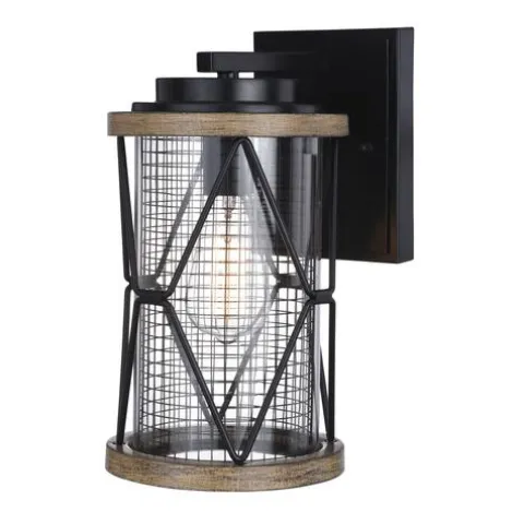 Best Pirce Patriot Lighting® Elegant Home Bodhi Black & Replica Wood Outdoor Wall Light