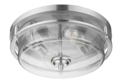 Best Pirce Patriot Lighting® Joska Brushed Nickel 2-Light Flush Mount Ceiling Light