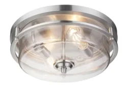 Best Pirce Patriot Lighting® Joska Brushed Nickel 2-Light Flush Mount Ceiling Light