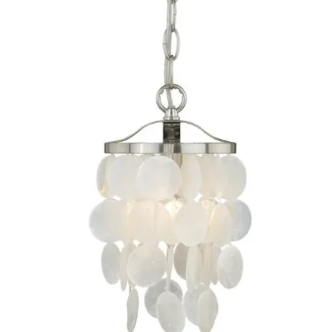 Best Pirce Patriot Lighting® Elsa Capiz Shell Satin Nickel Pendant