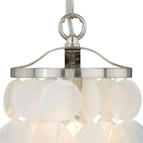 Best Pirce Patriot Lighting® Elsa Capiz Shell Satin Nickel Pendant