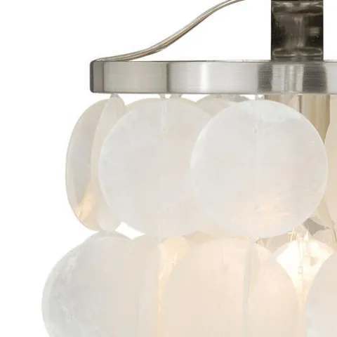 Best Pirce Patriot Lighting® Elsa Capiz Shell Satin Nickel Pendant