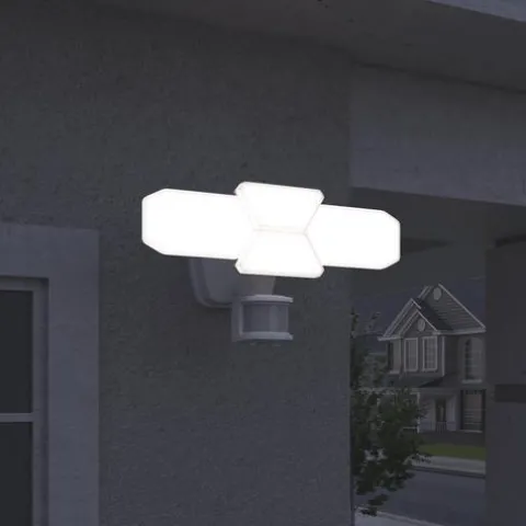 Best Pirce Patriot Lighting® Dualux White Led 4-Head Motion Sensor Outdoor Security Flood Light