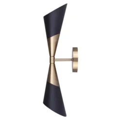 Best Pirce Patriot Lighting® Gladen Matte Black & Gold 2-Light Indoor Wall Light
