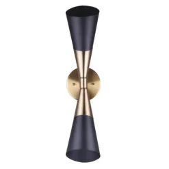 Best Pirce Patriot Lighting® Gladen Matte Black & Gold 2-Light Indoor Wall Light