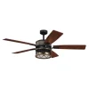Best Pirce Patriot Lighting® Elegant Home Bodhi 56″ Black & Replica Wood Indoor Led Ceiling Fan