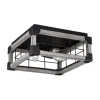 Best Pirce Patriot Lighting® Elegant Home Levon Faux Wood & Black 3-Light Flush Mount Ceiling Light