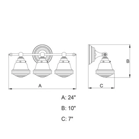Best Pirce Patriot Lighting® Huntley Oil Rubbed Bronze 3 Light Vanity Light