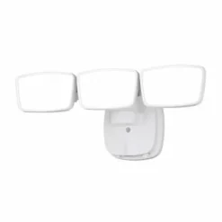 Best Reviews Of Patriot Lighting® Dualux White Led Triple Head Dusk-To-Dawn Outdoor Security Flood Light