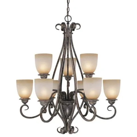 Best Reviews Of Patriot Lighting® Mont Blanc 9-Light Aztec Bronze Chandelier