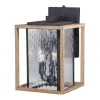 Best Reviews Of Patriot Lighting® Rumi Textured Dark Bronze With Distressed Oak Outdoor Wall Light