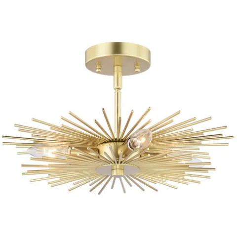 Best Reviews Of Patriot Lighting® Nikko Gold Semi-Flush Mount Ceiling Light