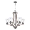 Best Reviews Of Patriot Lighting® Elegant Home Collette 5-Light Distressed Faux Wood & Brushed Pewter Chandelier