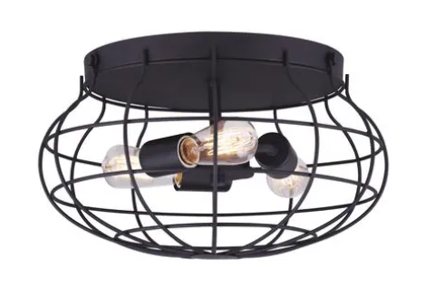 Best Reviews Of Patriot Lighting® Clairine Bronze 3-Light Flush Mount Ceiling Light