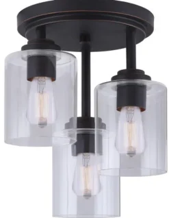 Best Reviews Of Patriot Lighting® Henrik Rubbed Antique Bronze 3-Light Semi-Flush Mount Ceiling Light
