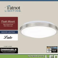 Best Reviews Of Patriot Lighting® Lato Satin Nickel Integrated Led Flush Mount Ceiling Light