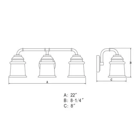 Best Reviews Of Patriot Lighting® Toledo Natural Brass 3 Light Vanity Light