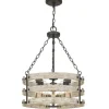 Best Reviews Of Patriot Lighting® Elegant Home Darring Matte Black & Faux Wood 3-Light Pendant