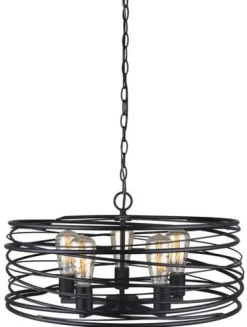 Best Sale Patriot Lighting® Ryland Black 5-Light Pendant