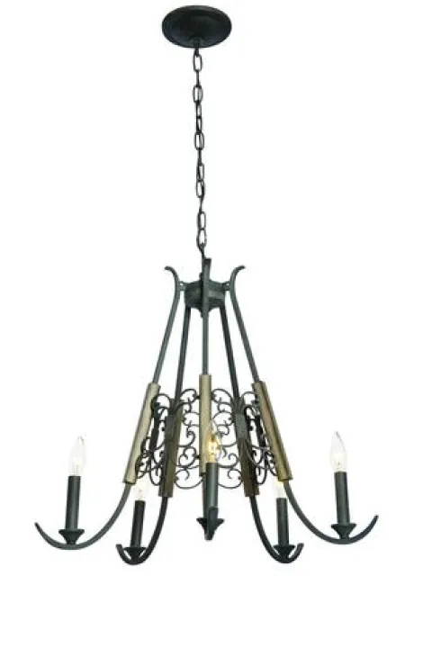 Best Sale Patriot Lighting® Seraphina Weatherd Zinc 5-Light Chandelier