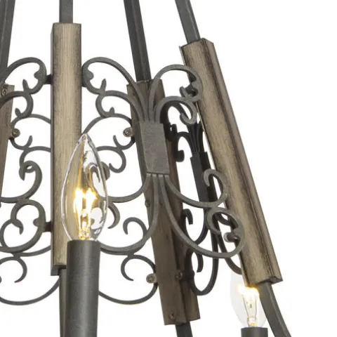 Best Sale Patriot Lighting® Seraphina Weatherd Zinc 5-Light Chandelier