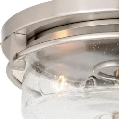 Best Sale Patriot Lighting® Addison Satin Nickel Flush Mount Ceiling Light
