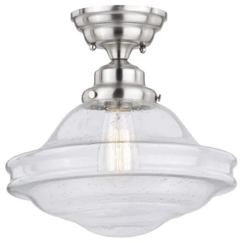 Best Sale Patriot Lighting® Huntley Satin Nickel Semi-Flush Mount Ceiling Light