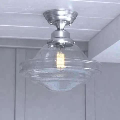 Best Sale Patriot Lighting® Huntley Satin Nickel Semi-Flush Mount Ceiling Light